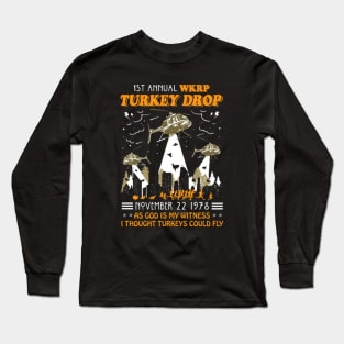 WKRP Turkey Drop Giggly Long Sleeve T-Shirt